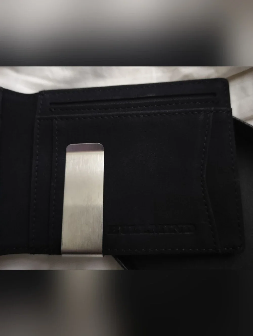 New Bullmind Black Leather Bifold Wallet